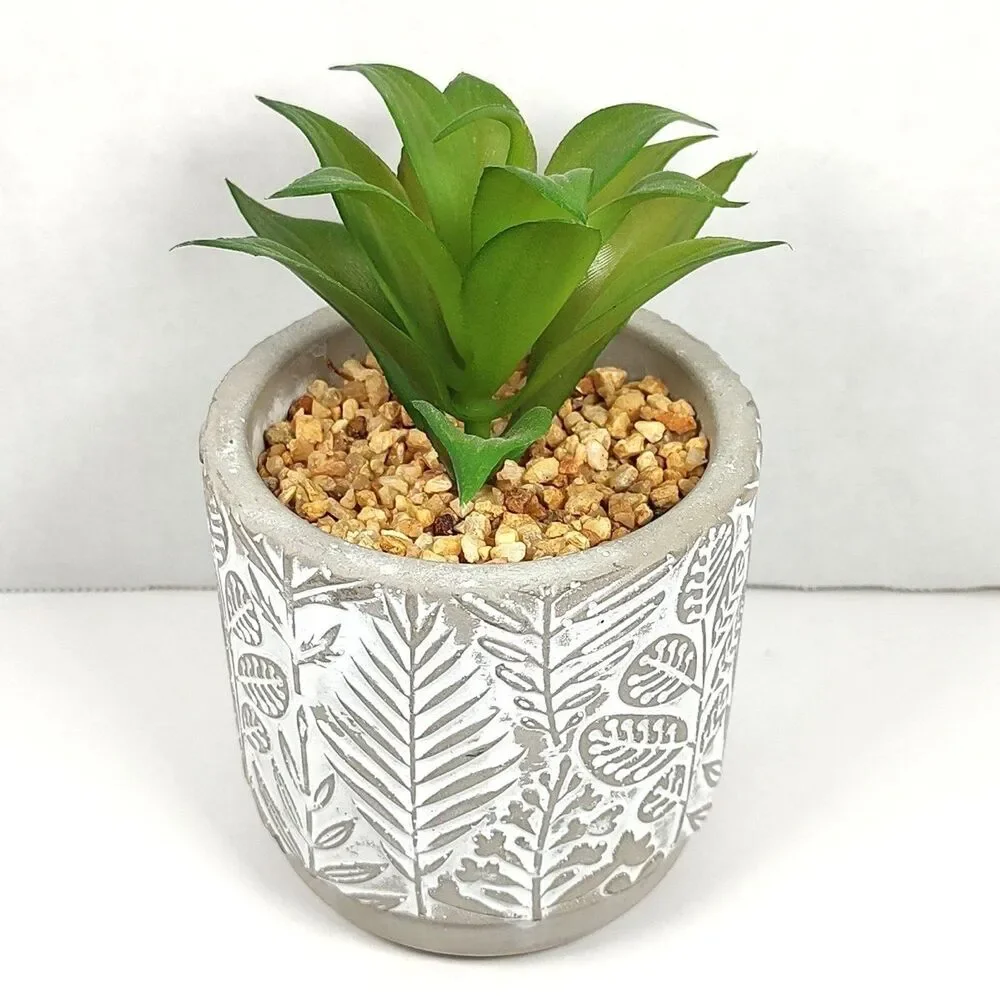 Old East Main Co Neutral Tranquility Artificial Succulent Potted Plant Pebbles